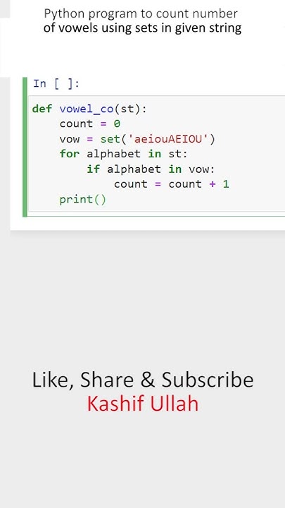 python program to count number of vowels using sets in given string ...