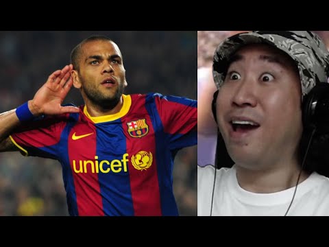 Coreano reacciona a <strong>Dani</strong> <strong>Alves</strong> 😂 mejores jugadas en el F.C. Barcelona