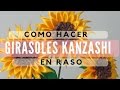 Girasol en raso / Satin fabric sunflower Tutorial 12