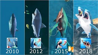 ALL GREAT WHITE SHARK GAMEPLAY IN HUNGRY SHARK GAME (2010 - 2018)