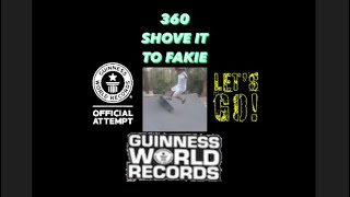 GUINNESS WORLD RECORDS : 360 SHOVE IT TO FAKIE #guinnessworldrecords #skateboarding #newrecord
