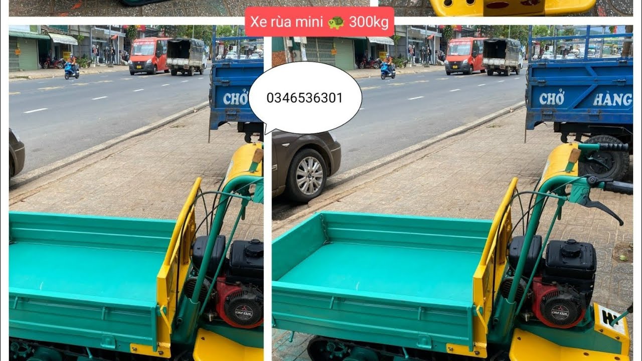 Xe rùa mini 250kg có bệ đứng máy đẹp giá rẻ ace (0346536301) - YouTube