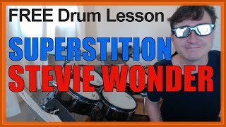 ★ Superstition (Stevie Wonder) ★ FREE Video Drum Lesson | How To Play SONG (Stevie Wonder)