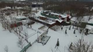 дрон облетел парк Skazka зимой. Хаски land, Ice Парк, аттракционы