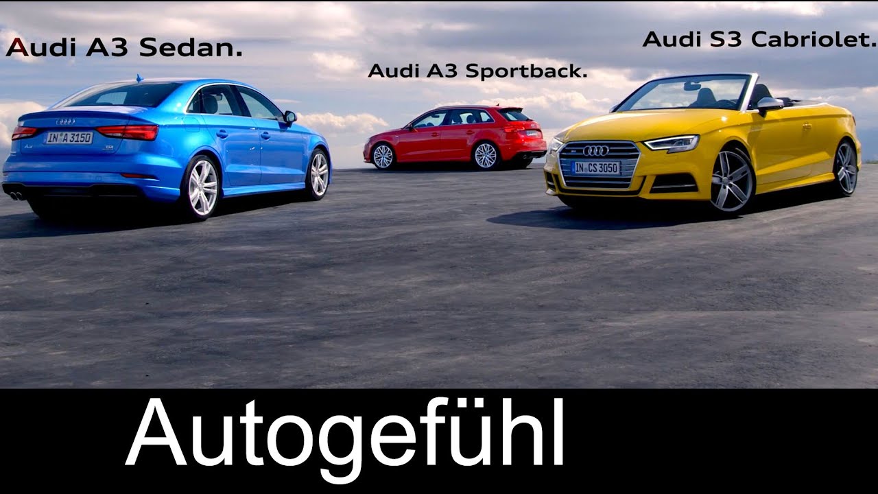 New Audi A3 Family Facelift A3 Sportback A3 Sedan Limousine S3 Cabriolet Convertible Youtube