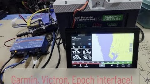 Garmin chart plotter displaying your Victron and Epoch LFP batteries data via Ethernet and NMEA2k