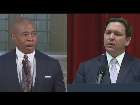 Florida Gov. Ron DeSantis and NYC Mayor Eric Adams trade barbs