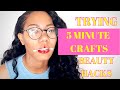 TRYING VIRAL 5 MINUTE CRAFTS BEAUTY HACKS | HUGE FAIL