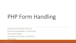 9.1.3 PHP Form Handling