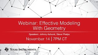 Webinar: Effective Modeling With Geometry