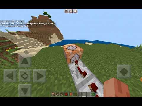How to make a Lightning Trident MCPE COMMAND BLOCK