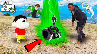 Shinchan & Franklin Found a Ben 10 Watch | Got All Super Ben 10 Alien Powers in Gta 5 in Telugu screenshot 4