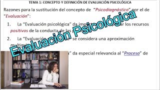 Concepto de 'Evaluación Psicológica' (Tema 1) UNED Psicología