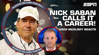 Greg McElroy reacts to Nick Saban retiring after 17 seasons at Alabama | Always College Football