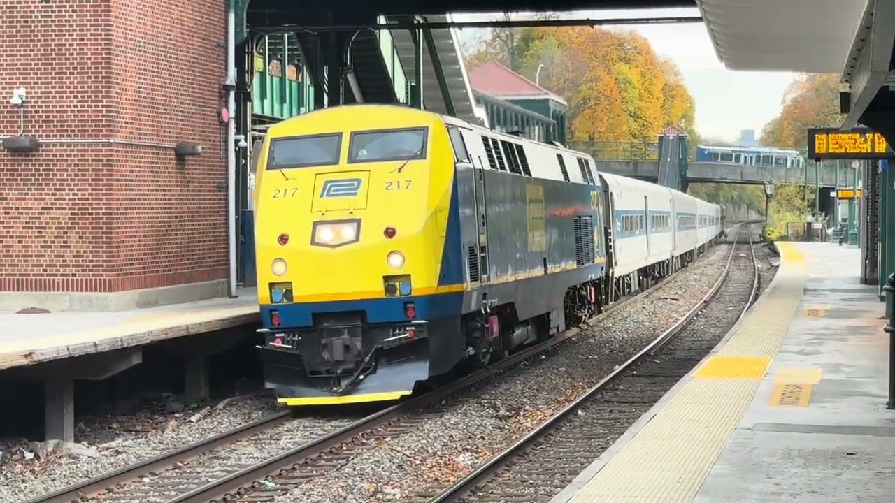 Three metro North Trains and a big ship filmed at the Poughkeepsie train station in New York ￼