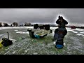 Chasing Panfish on a Frozen Lake in Iowa