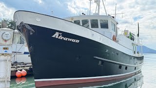 Legendary 68ft Steel Hansen Trawler For Sale in Alaska - True Bluewater Freedom No Plastic here