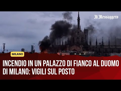 Video Incendio in palazzo vicino a Rinascente a Milano: vigili sul posto