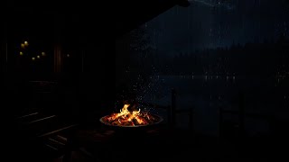 Thunderstorm sounds for Sleep - Peace and Tranquility Ambience by the Dark Balcony