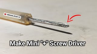 Make mini "+" screw driver at home || how to make screw driver || Screw driver kaise banaye || Hindi screenshot 4