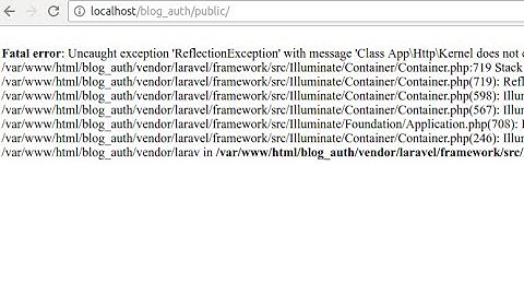 Laravel error - Uncaught exception 
