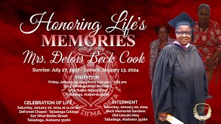 Celebration of Life for Mrs. Delois Beck Cook