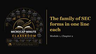 The family of SEC forms in one line each (Module 1, Chapter 2)