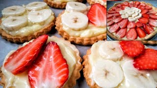 crostata di crema e frutta base, crema pasticcera e gelatina tutto nel video كروسطاطا#crostata #