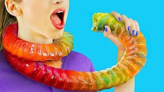 Огромные и миниатюрные сладости – 8 идей / Гигантский желейный червяк