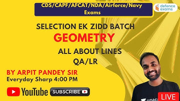 All About Lines | Geometry | Target AFCAT/ CDS / Air Force XY 2021| Arpit Pandey