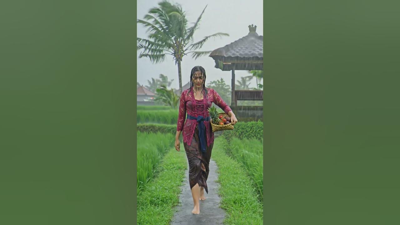 Grace in the Rain: A Balinese Journey Through the Fields.#rain #unfrezzmyaccount #duet Grace in the Rain: A Balinese Journey Through the Fields.#rain #unfrezzmyaccount #duet