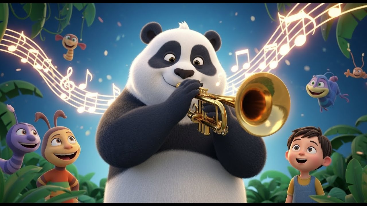 El panda que tocaba la trompeta | Canción Infantil y Rima para Niños ...