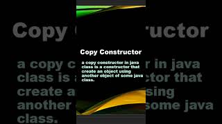 Copy constructor in java | #shorts | #java