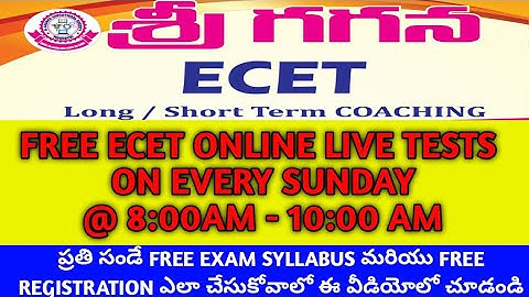 FREE ECET ONLINE + LIVE TESTS - Mock Tests