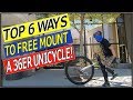 6 ways to Mount a 36er Unicycle! Watch to the end!