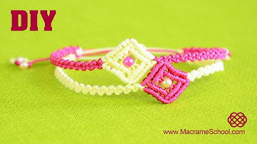 DIY Easy Macramé Square Bracelet Tutorial