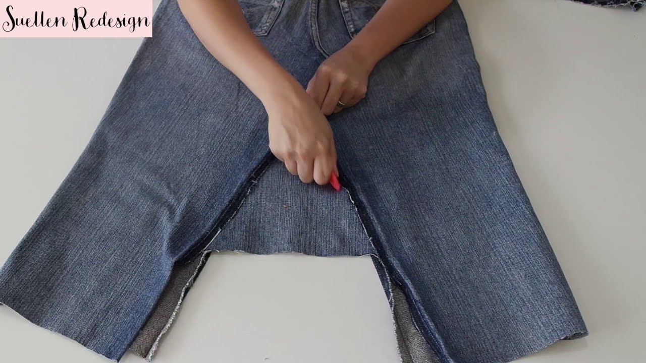 customizar saia jeans midi