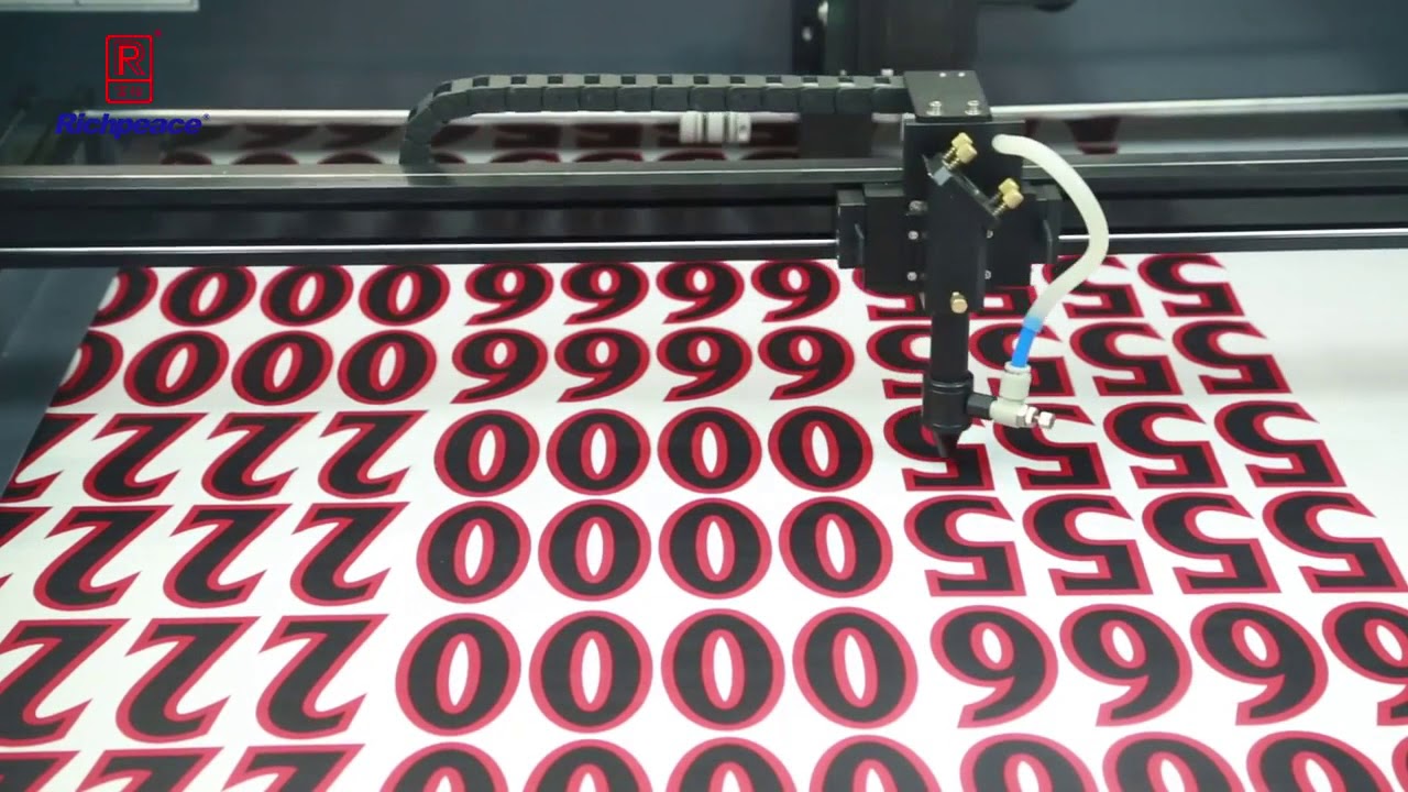 Cutting Digital Printed fabric by Richpeace Laser cutting machine YouTube