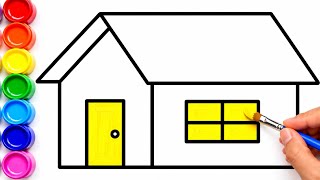 How to draw a house for kids | very easy home drawing | house drawing for kids step by step 
