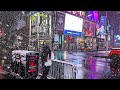 First Major Snowfall of 2022 - Walking 5th Ave, Rockefeller Center, Times Square