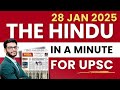 28th January 2025 The Hindu in 1 Minute | The Hindu Analysis for UPSC | UPSC Daily Current Affairs