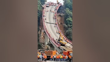 Bridge Collapse During Construction 😱 JCB & Workers in Action