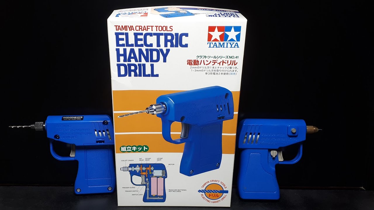 Tamiya Electric Handy Drill for model making, Alexen flat hole bits, and  small bit mod 74041 