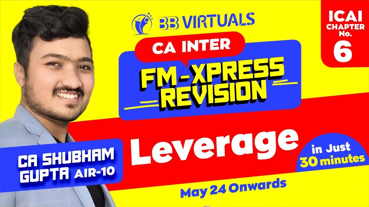 ICAI Ch-6 | Leverage | CA Inter FM Xpress Revision by CA Shubham Gupta ...