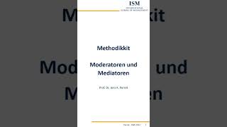 Methodikkit Statistik - Arbeiten Mit Moderatoren Und Mediatoren