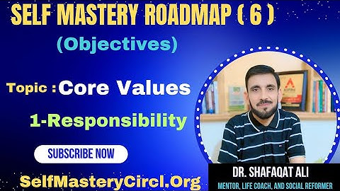 Self Mastery Roadmap (6) | Core Values: Responsibility | Dr. Shafaqat Ali