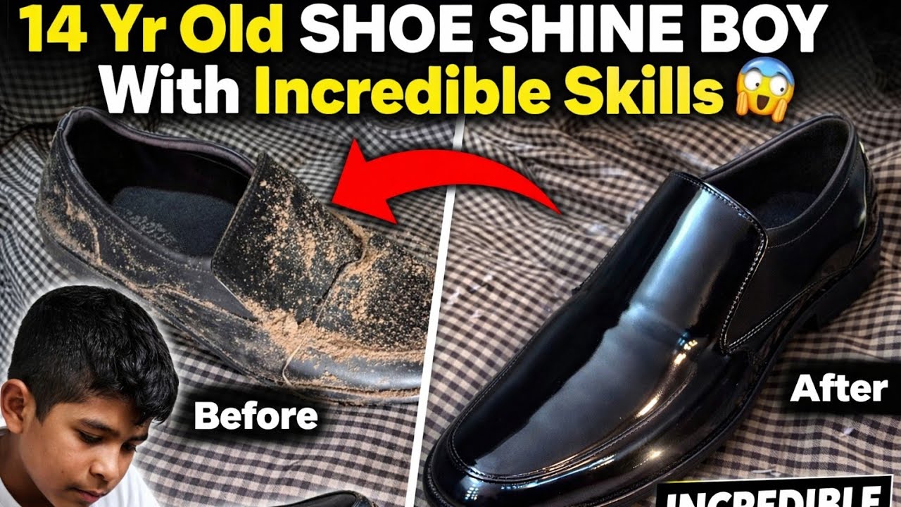 Year Old Shoe Shine Boy With Incredible Skills 😱 | Satisfying Shoe Shine #asmr #asmrsounds 