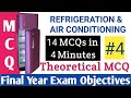 RAC MCQ's|| 4 || Refrigeration and Air Conditioning || Final Year Exam Maharashtra || SGBAU || 2020
