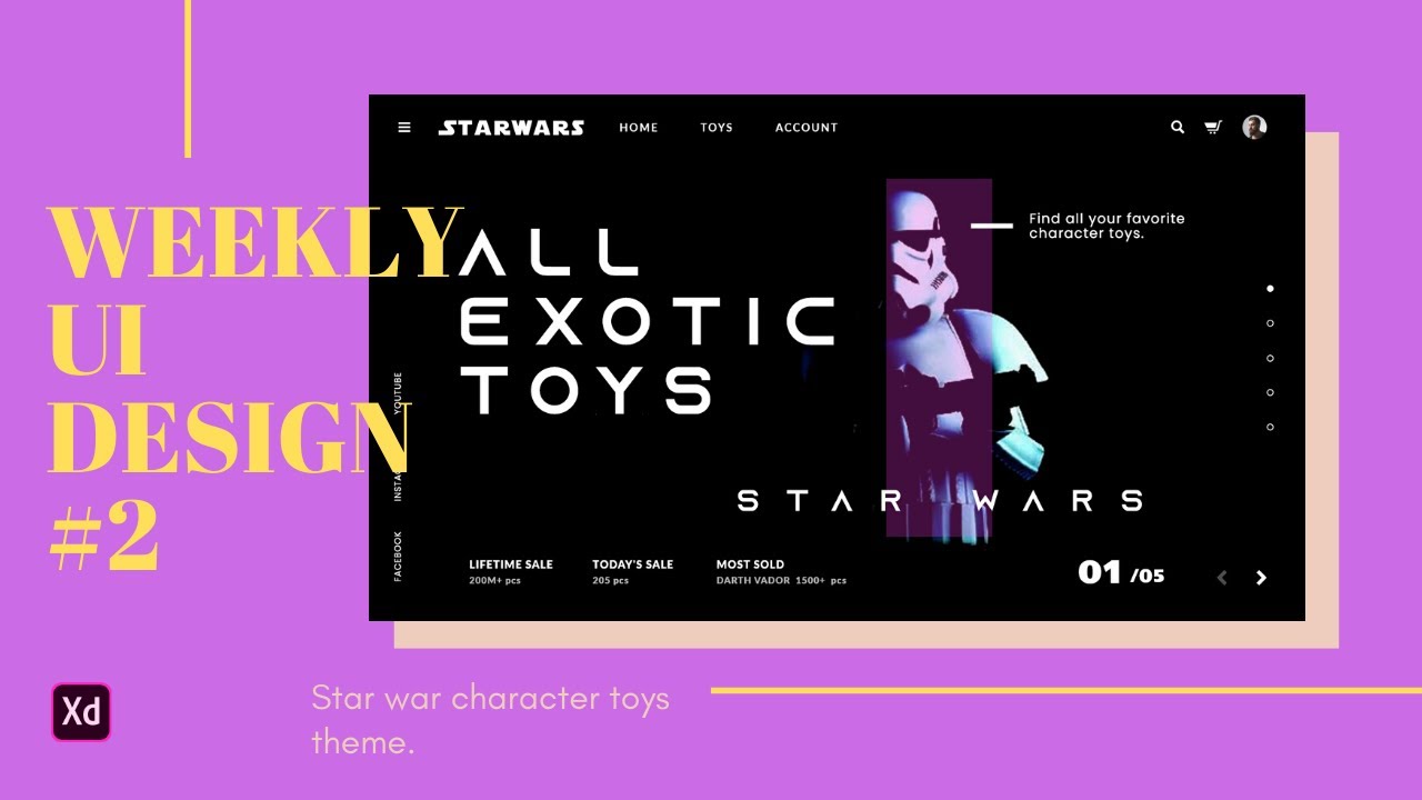 STAR WARS | Weekly UI Design #2 | Time lapse | Designer mode on | learn Adobe XD.