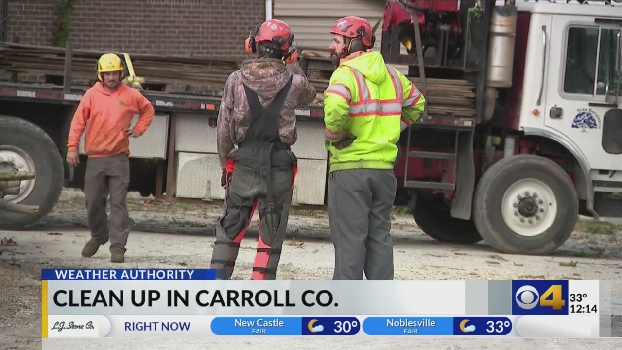 Residents clean up after storms in Carroll County - YouTube